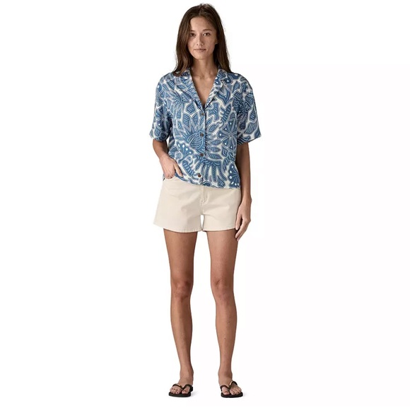 Patagonia Women's XL Tidal Threads Shirt Blue White Pattern NWT Beach - Picture 2 of 4